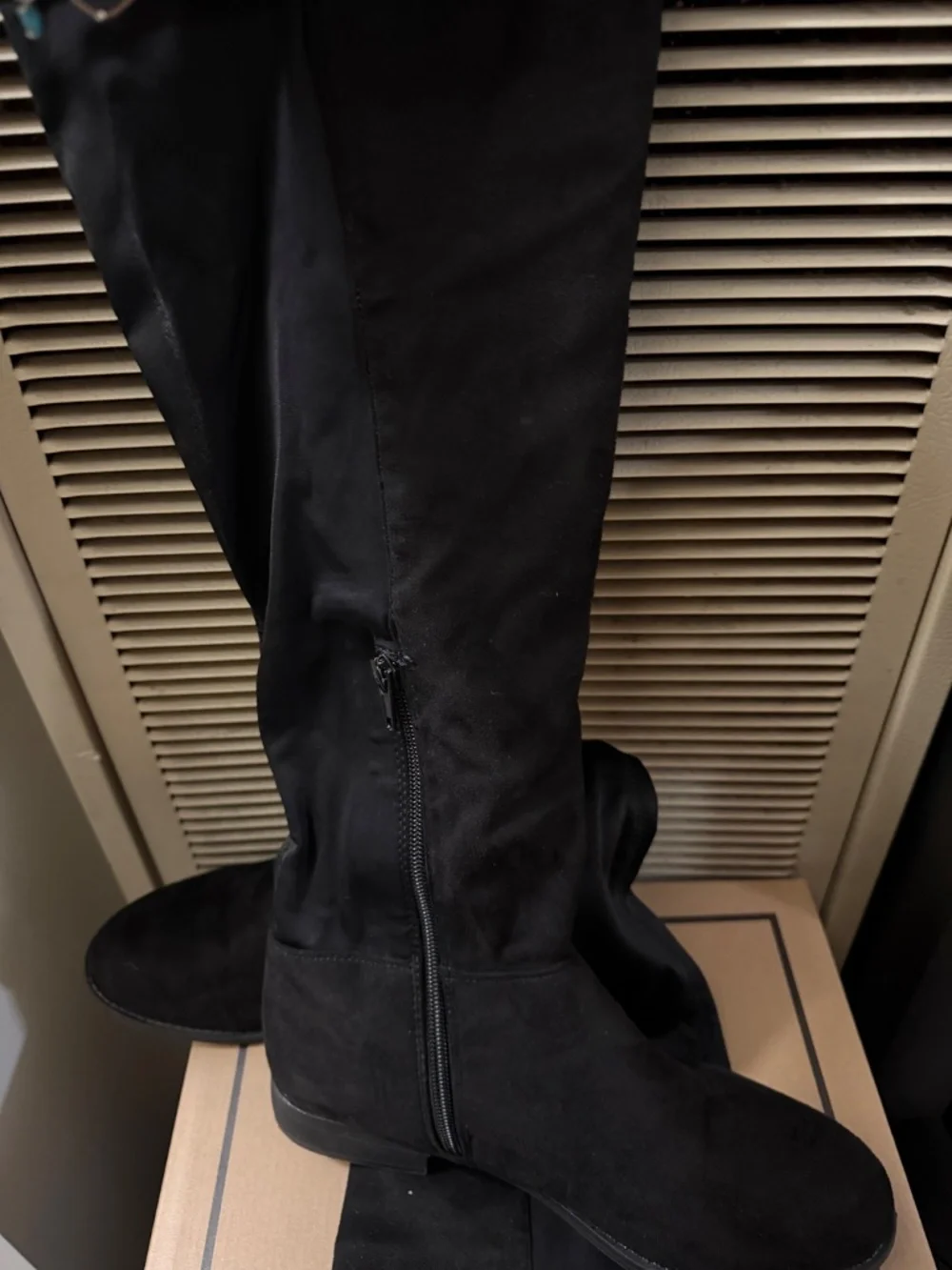 Knee high flat boots